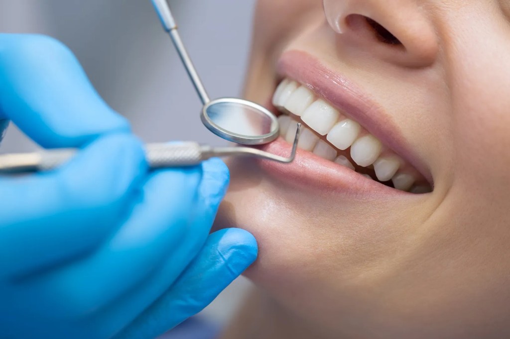 Woman getting a dental check-up